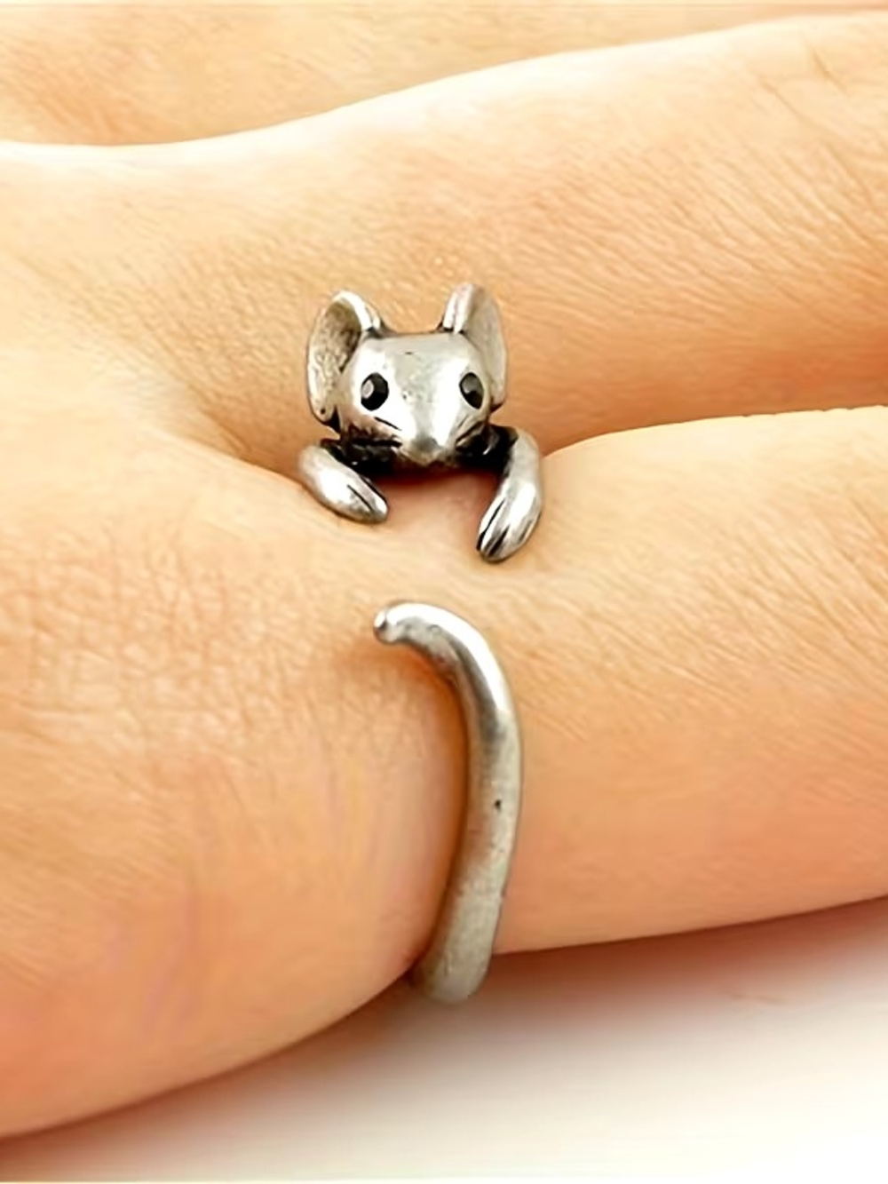 Silver Mouse Wrap Ring - Womens Jewelry